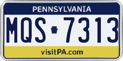 PA license plate MQS7313