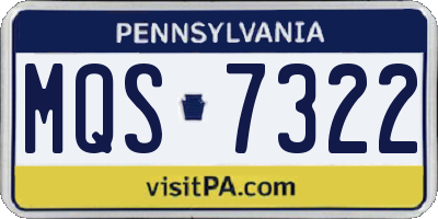 PA license plate MQS7322