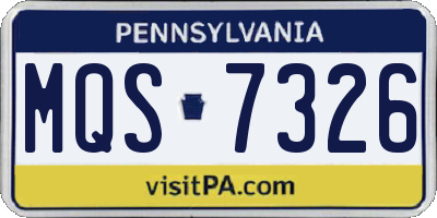 PA license plate MQS7326