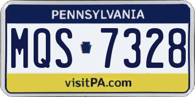 PA license plate MQS7328