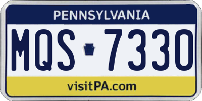 PA license plate MQS7330