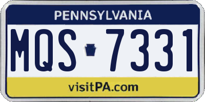 PA license plate MQS7331