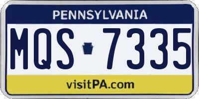 PA license plate MQS7335
