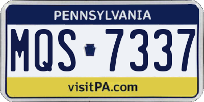 PA license plate MQS7337