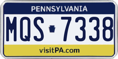 PA license plate MQS7338