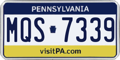 PA license plate MQS7339