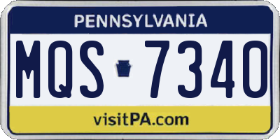PA license plate MQS7340