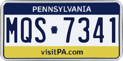 PA license plate MQS7341