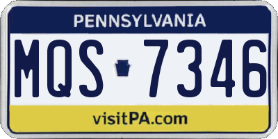PA license plate MQS7346