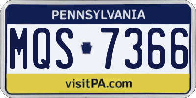 PA license plate MQS7366