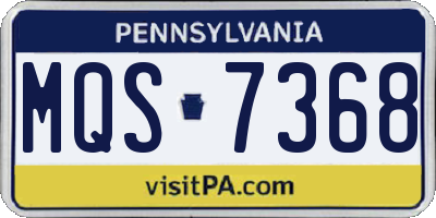 PA license plate MQS7368