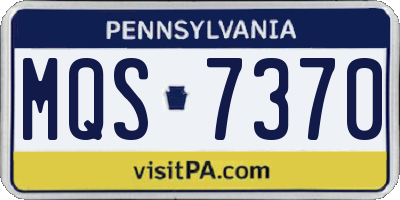 PA license plate MQS7370
