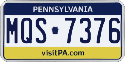PA license plate MQS7376