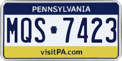 PA license plate MQS7423