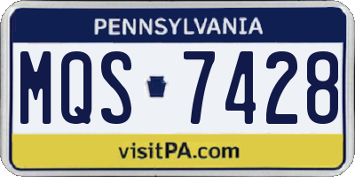 PA license plate MQS7428