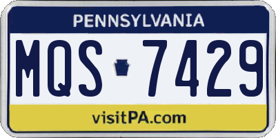PA license plate MQS7429