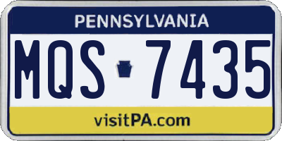 PA license plate MQS7435