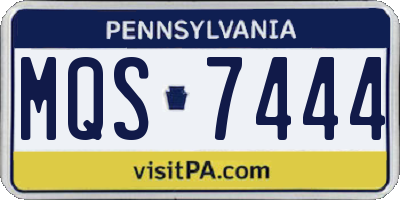 PA license plate MQS7444