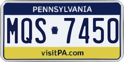 PA license plate MQS7450