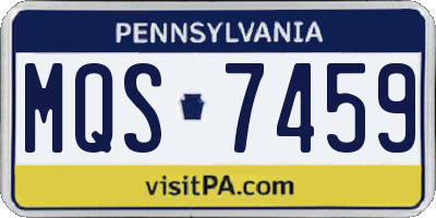 PA license plate MQS7459