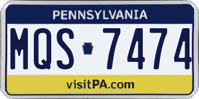 PA license plate MQS7474