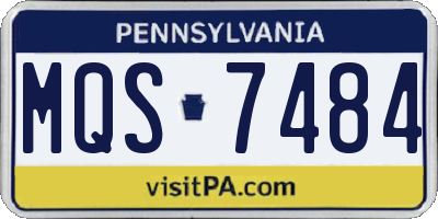 PA license plate MQS7484