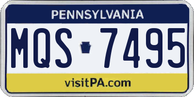 PA license plate MQS7495
