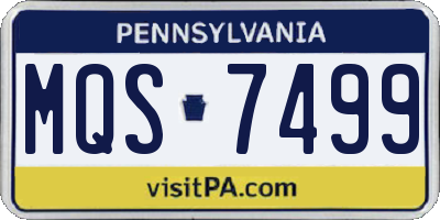 PA license plate MQS7499