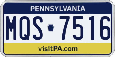 PA license plate MQS7516
