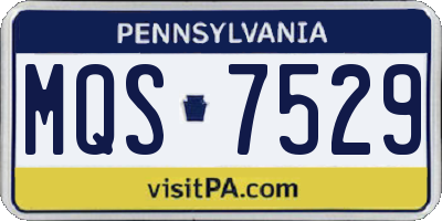 PA license plate MQS7529