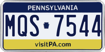 PA license plate MQS7544