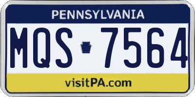 PA license plate MQS7564