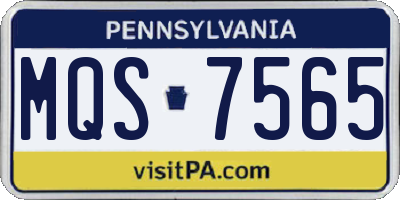 PA license plate MQS7565