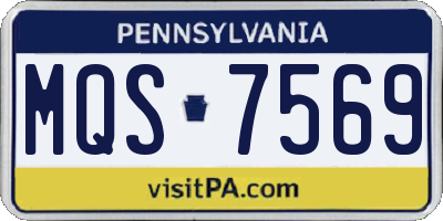 PA license plate MQS7569