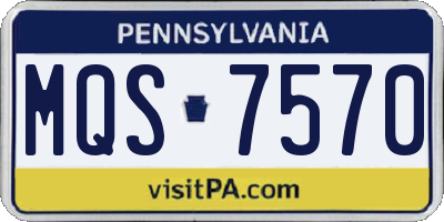 PA license plate MQS7570