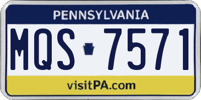 PA license plate MQS7571