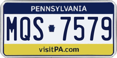 PA license plate MQS7579