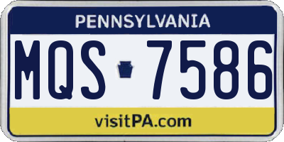 PA license plate MQS7586