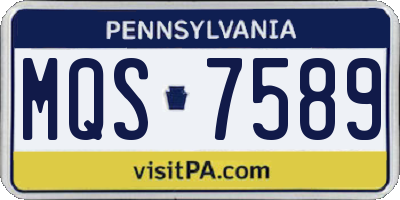 PA license plate MQS7589