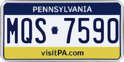 PA license plate MQS7590