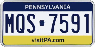 PA license plate MQS7591