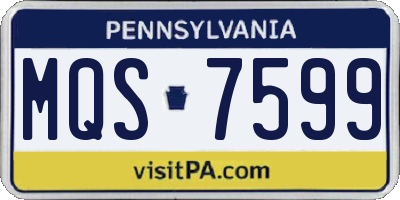 PA license plate MQS7599