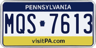 PA license plate MQS7613