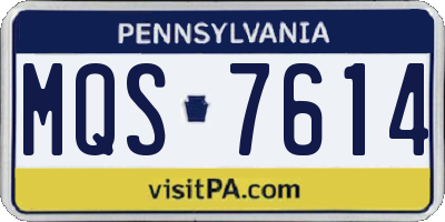 PA license plate MQS7614