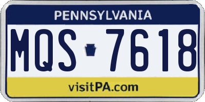 PA license plate MQS7618