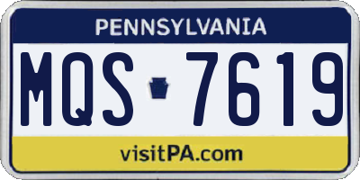 PA license plate MQS7619