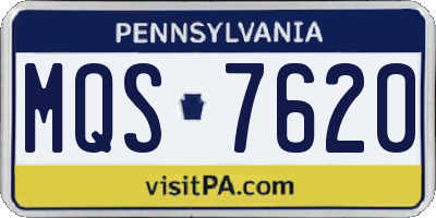 PA license plate MQS7620