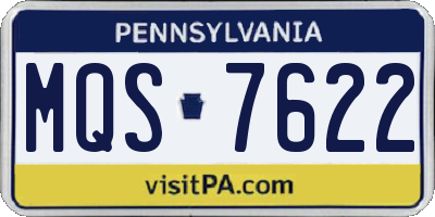 PA license plate MQS7622