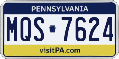 PA license plate MQS7624