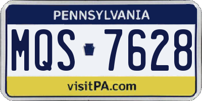 PA license plate MQS7628